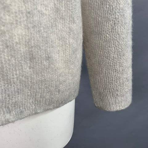 JARBO Size 0 Grey Cashmere Blend Oversized Open Knit Crew Neck Pullover