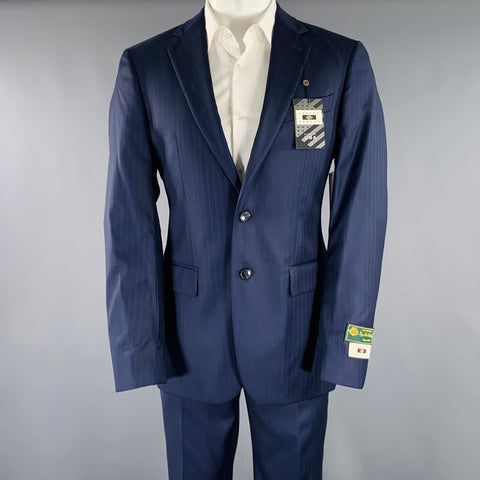 Costume Joseph Abboud en laine à rayures fines, bleu marine, simple boutonnage, tour de poitrine 40