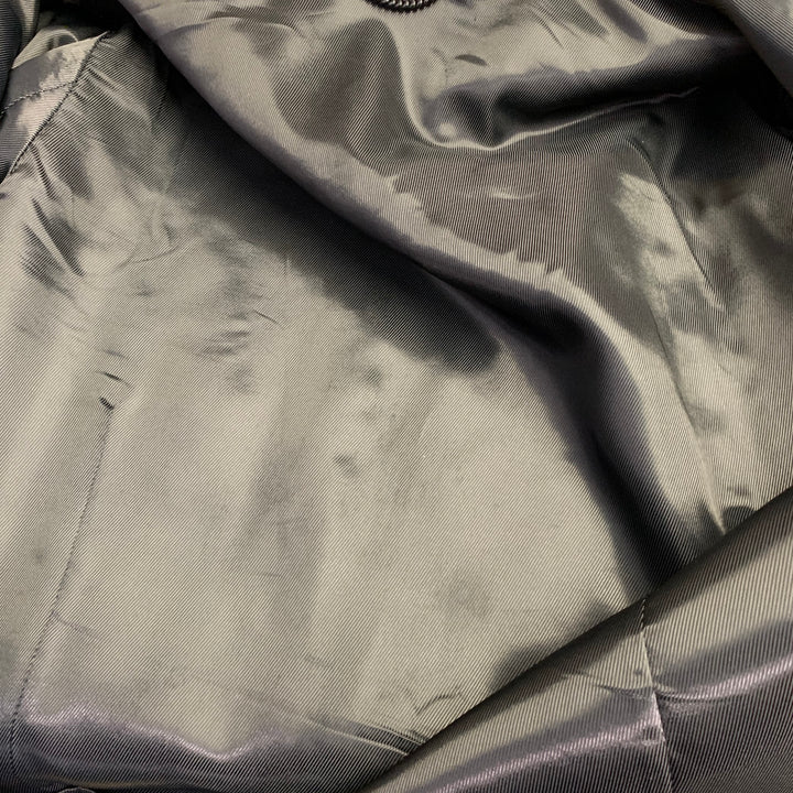 BURBERRY PRORSUM SS15 Size 42 Yellow Black Book Cover Print Leather Jacket