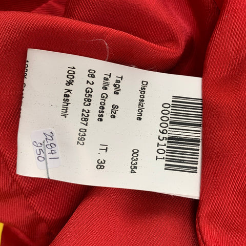 PIAZZA SEMPIONE Talla 4 Cárdigan de cachemira a cuadros rojo marrón