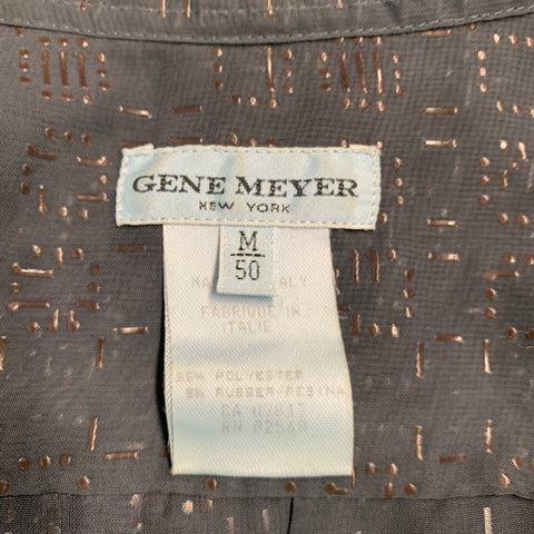 GENE MEYER Size M Grey Polyester Geometric Dots Button Up Long Sleeve Shirt