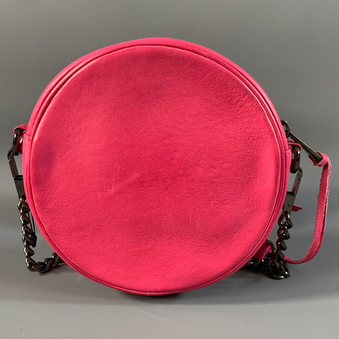 REBECCA MINKOFF Pink Gunmetal Studded Leather Cross Body Bag