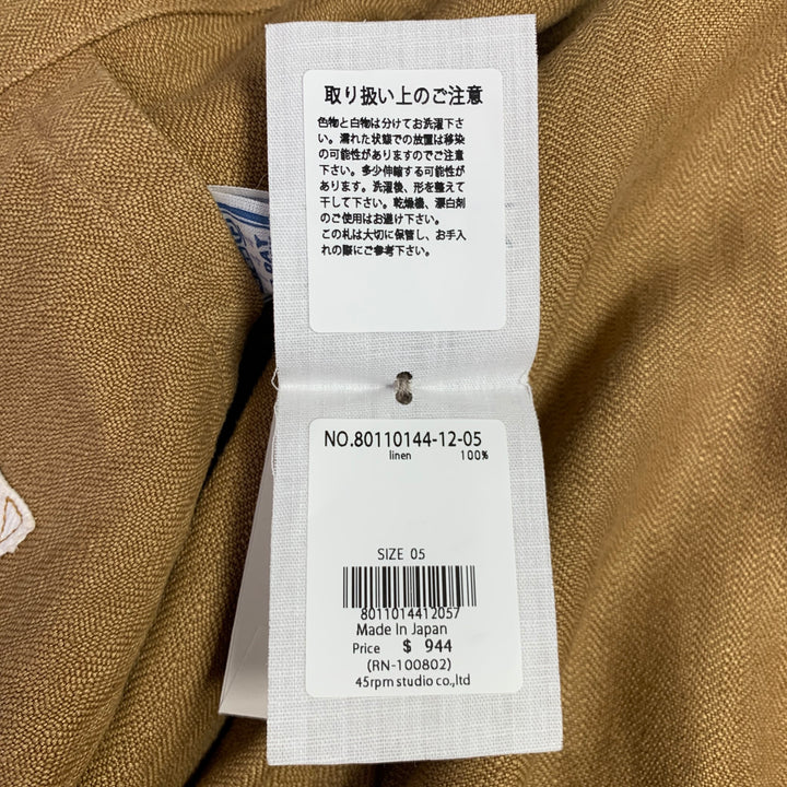 45rpm Size XXL Khaki Herringbone Linen Chore Worker Jacket