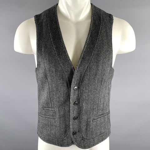 ARMANI EXCHANGE Gray Herringbone Wool Vest