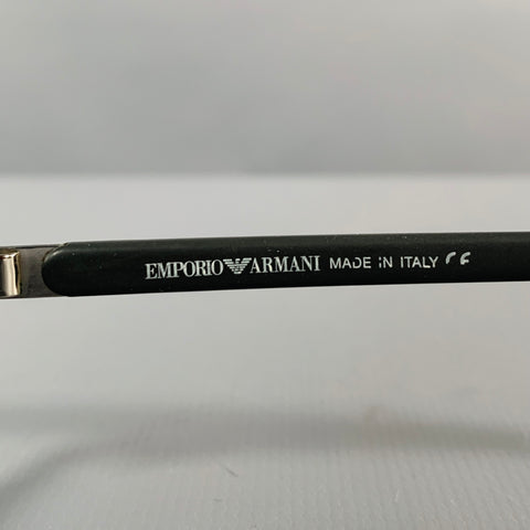 EMPORIO ARMANI Grey Silver Acetate Metal Rectangle Sunglasses