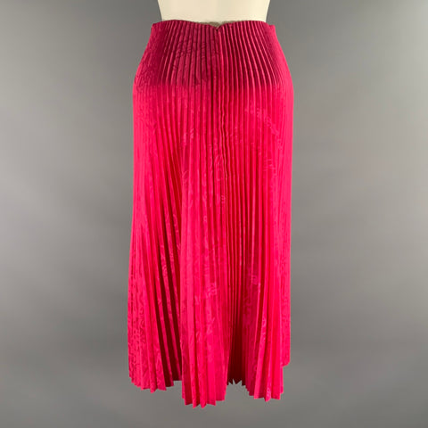 BALENCIAGA Size XS Pink Fuchsia Polyester Pleated A Line Skirt