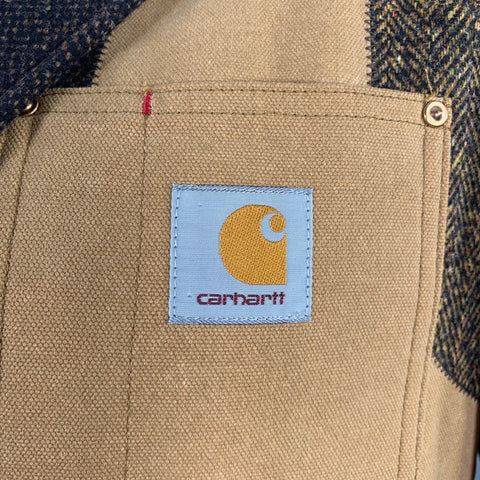 JUNYA WATANABE x CARHARTT 2020 Size L Beige Brown Color Block Cotton Jacket