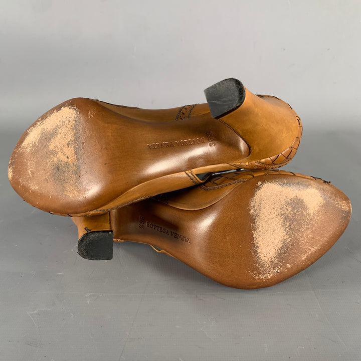 BOTTEGA VENETA Size 6.5 Brown Leather Fringe Pumps