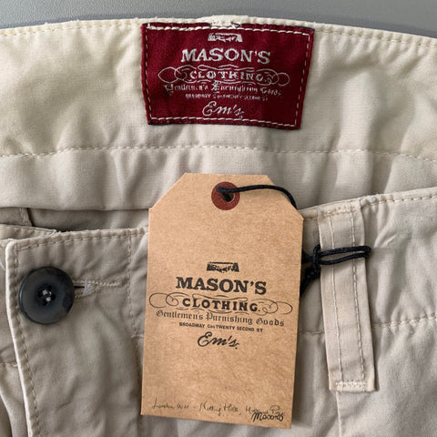 MASON Size 34 Khaki Cotton Cargo Casual Pants