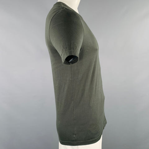 LOUIS VUITTON Size L Forest Green Cotton Crew Neck T-shirt