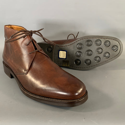 RALPH LAUREN Size 9 Brown 8159767440SG Leather Ankle Boots