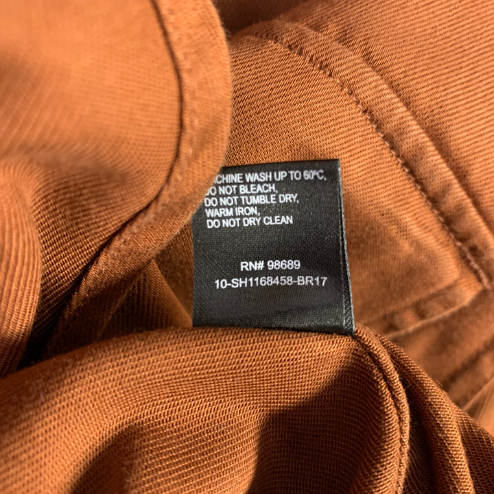 TODD SNYDER Size M Orange Rust Twill Cotton Patch Pockets Long Sleeve Shirt