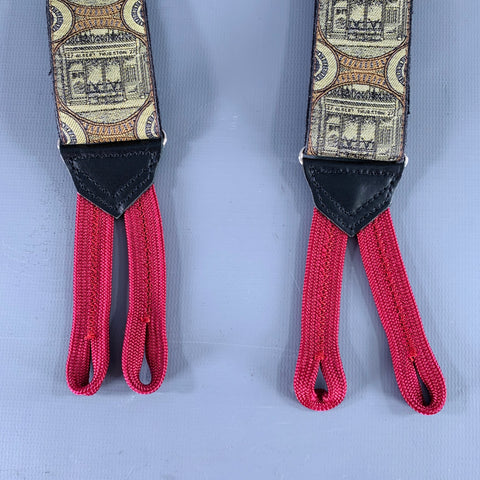O'CONNELL'S Black Taupe Jacquard Limited Edition Suspenders