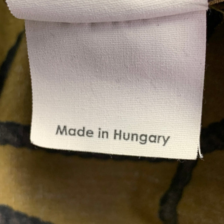 DRIES VAN NOTEN Size XS Brown Olive Green Cotton Knots Camp Blouse