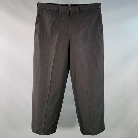 GIORGIO ARMANI Size L Black Wool Silk Blend Flat Front Tapered Dress Pants