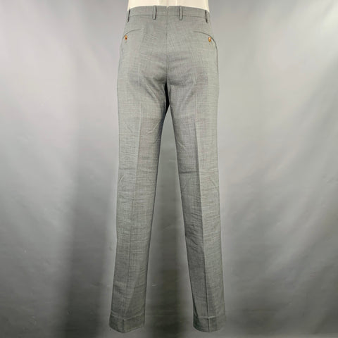 Pantalon de ville PT01 taille 36 gris chiné en mélange de polyester, sans pli