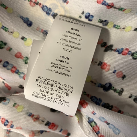 MSGM Size 6 White Multi-Color Polyester Beaded Pattern Outfits & Sets