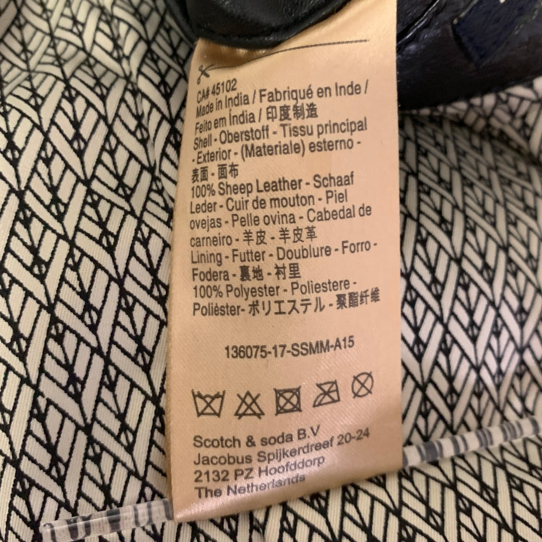 SCOTCH AND SODA Size M Black Leather Moto Racer Jacket