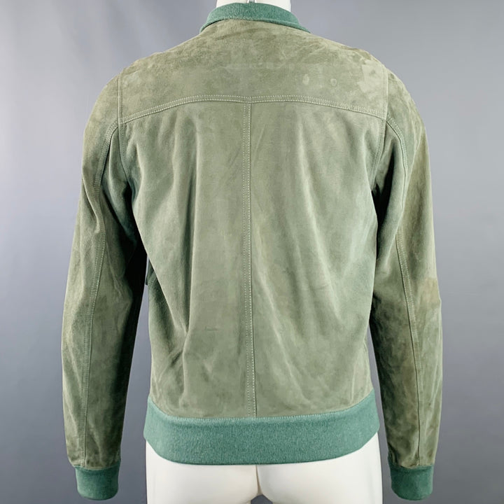 VALSTAR Size S Valstarino Sage Green Goat Suede Blouson Jacket