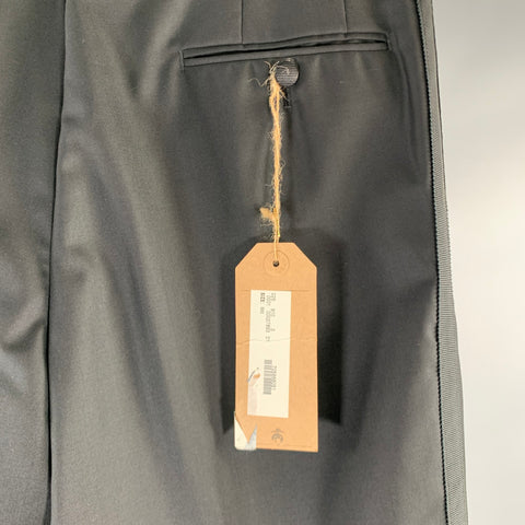 BLACK FLEECE Size 32 Black Wool Tuxedo Dress Pants