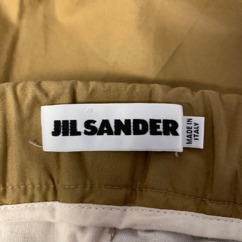 JIL SANDER Size 34 Brown Cotton Elastic Waistband Pants