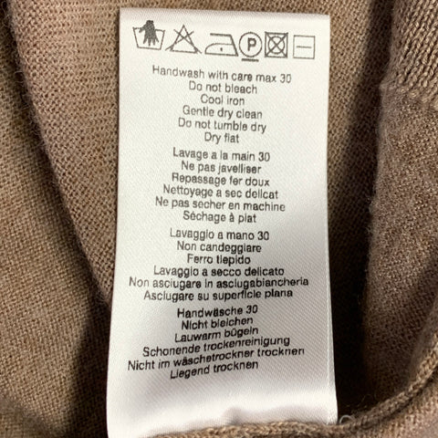 PAUL SMITH Size M Beige Knit Merino Wool V-Neck Pullover