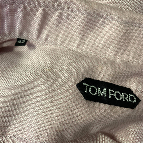 TOM FORD Size 42 Pink Cotton Button Up Long Sleeve Shirt
