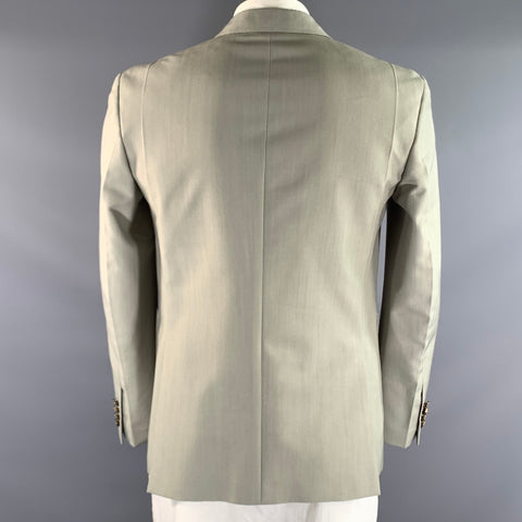 LOUIS VUITTON Chest Size 38 Green Wool & Polyester Peak Lapel Sport Coat