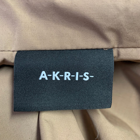 AKRIS Size 10 Beige Polyester Cotton Double Zipper Coat