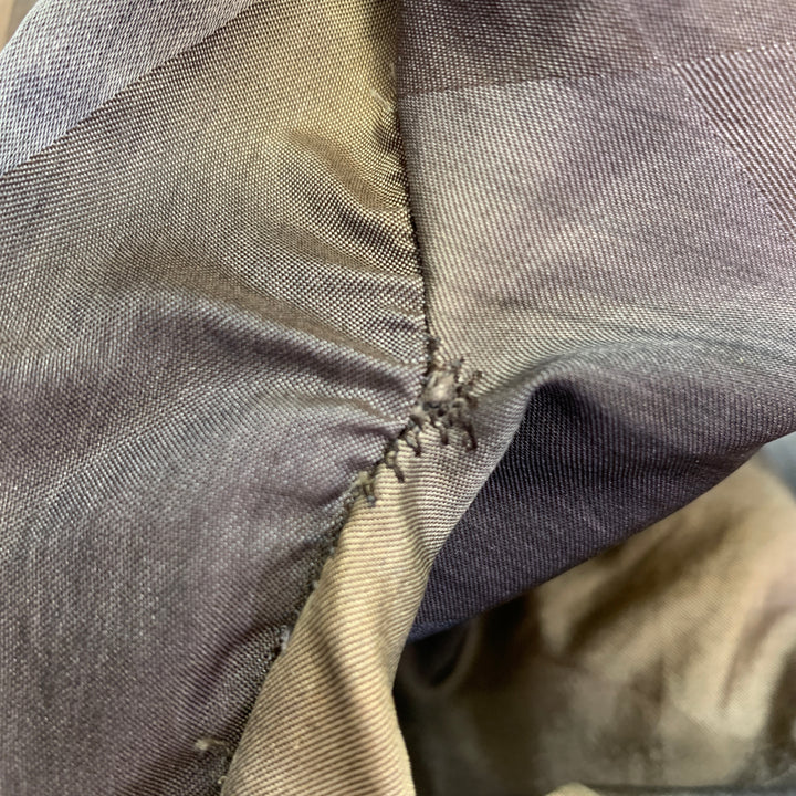 MARNI Size 2 Brown Beige Polyester Taffeta Diamond 3/4 Sleeves Dress