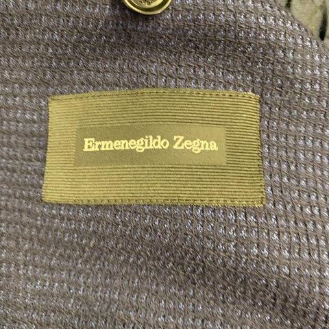 ERMENEGILDO ZEGNA Size 38 Navy Black Wool Silk Nailhead Sport Coat