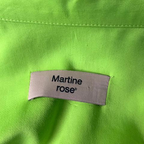 MARTINE ROSE SS2024 Size S Green Lime Polyester Blend Button Up Short Sleeve Shirt