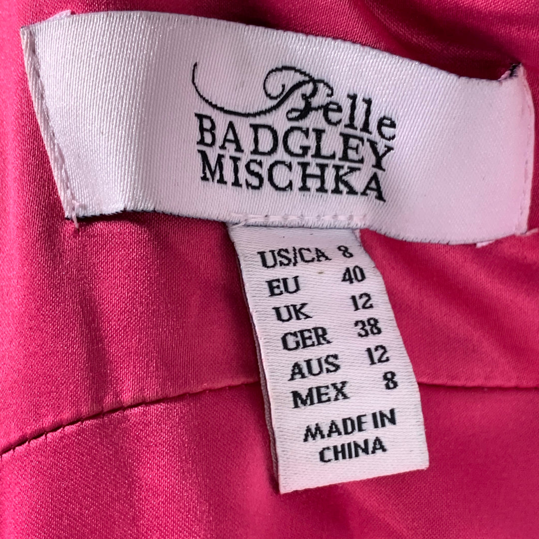 BADGLEY MISCHKA Size 8 Pink Polyester Ruched Cutout Sleeveless Deep V- –  Sui Generis Designer Consignment