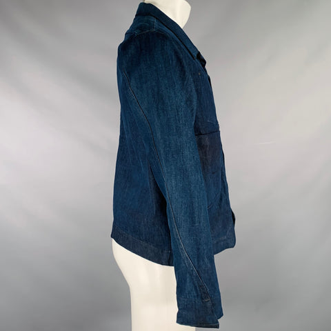 MATIAS Size M Indigo Denim Patch Pockets Jacket
