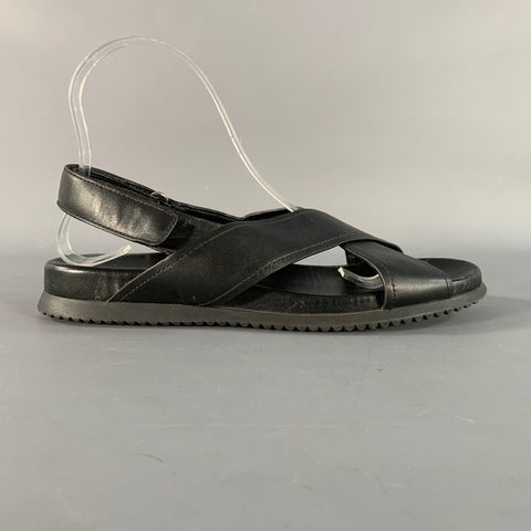 PRADA Size 8 Black Strappy Sandals