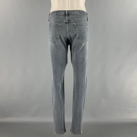 RAG & BONE Size 31 Grey Cotton Polyurethane Slim Button Fly Jeans