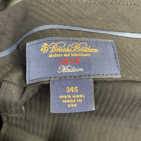 BROOKS BROTHERS Smoking en Laine Noir à un Bouton, Taille 40