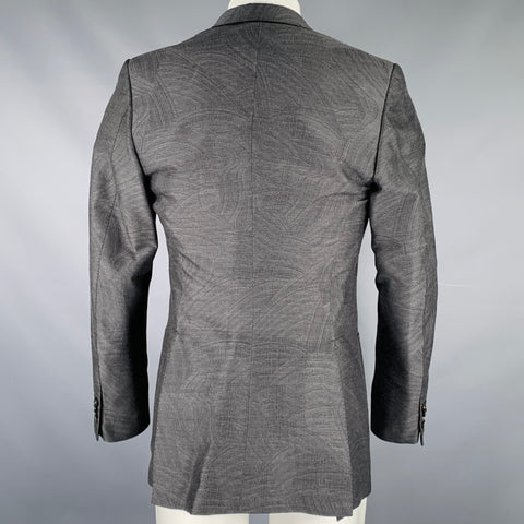 LOUIS VUITTON Veste de sport en laine et soie gris à motifs tourbillons Taille 40