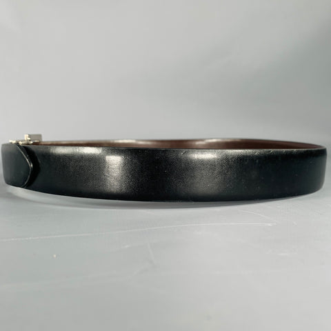 CALVIN KLEIN Size S Black Silver Leather Belt