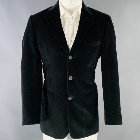 Veste de sport droite en velours noir JOHN BARTLETT taille 38