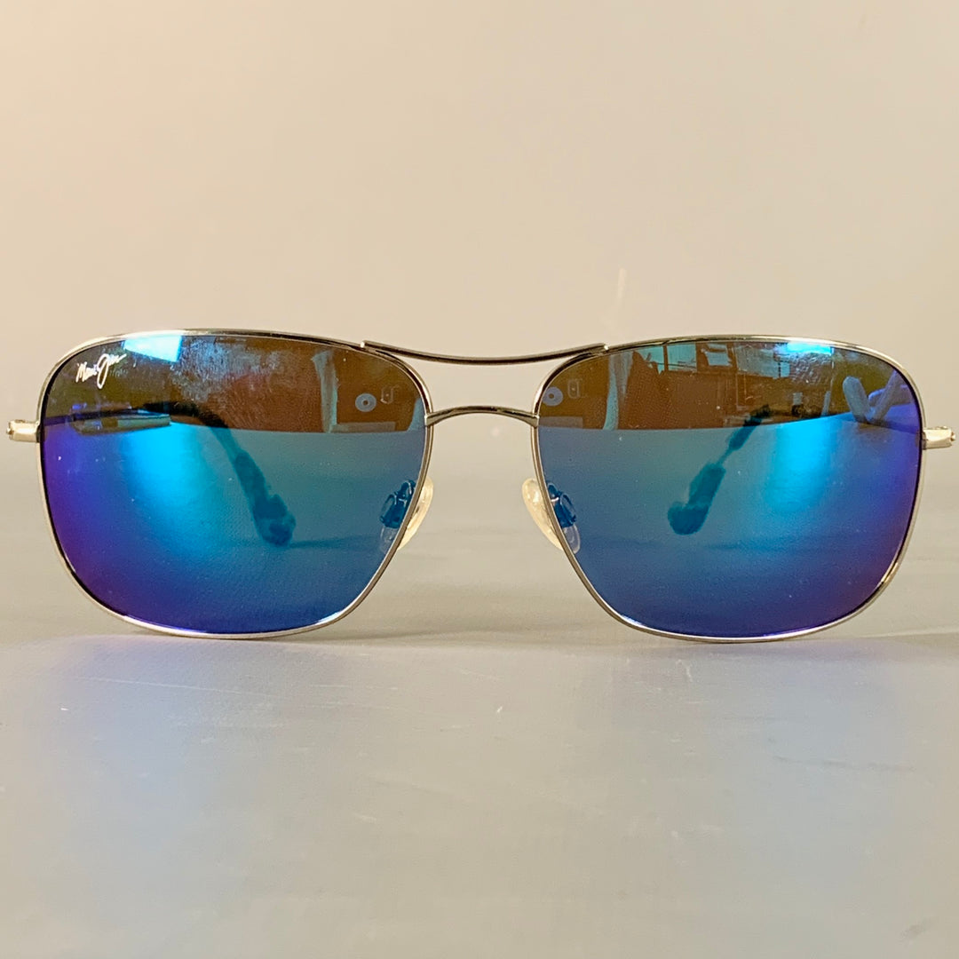 MAUI JIM Breezeway Silver Titanium Pilot Sunglasses