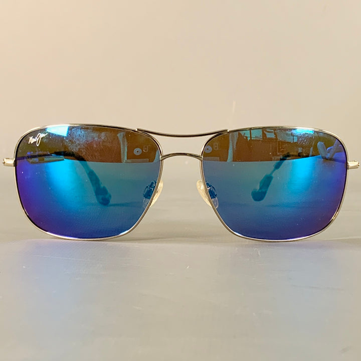 MAUI JIM Breezeway Silver Titanium Pilot Sunglasses