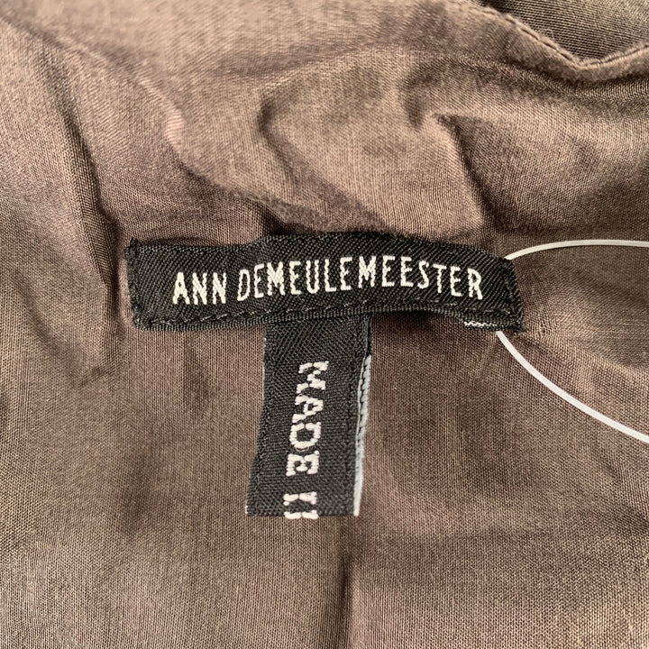 ANN DEMEULEMEESTER Grey Black Beaded Fringe Scarf