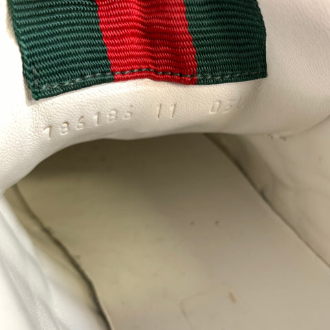 GUCCI Size 11.5 White Leather Lace Up Sneakers