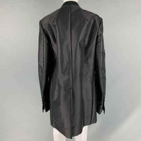 RICK OWENS Size 6 Black Nylon Cotton Coat