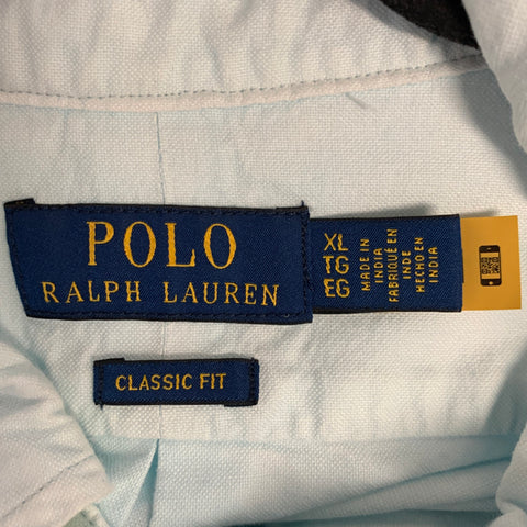 POLO by RALPH LAUREN Size XL Light Blue Cotton Classic Fit Long Sleeve Shirt