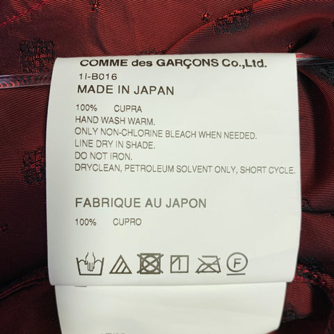 COMME des GARCONS Size XS Red Abstract Floral Cupro One Pocket Long Sleeve Shirt