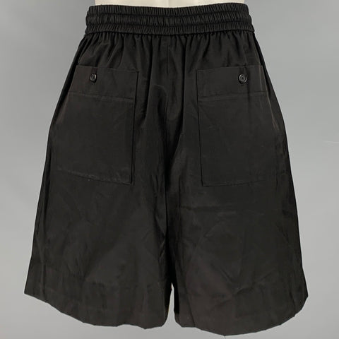 PRABAL GURUNG Size M Yellow Black Floral Athletic Drawstring Shorts