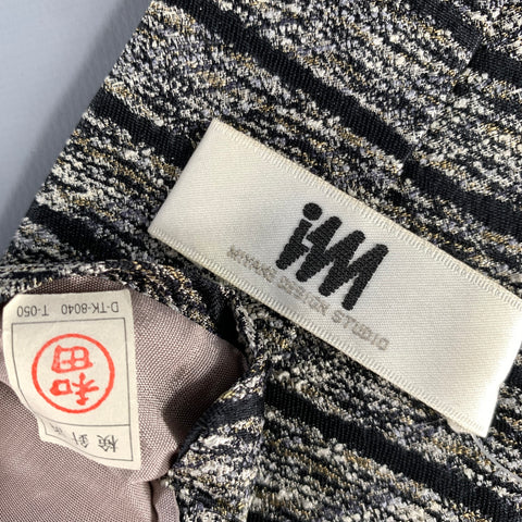 ISSEY MIYAKE Black Tan Lines Silk Tie
