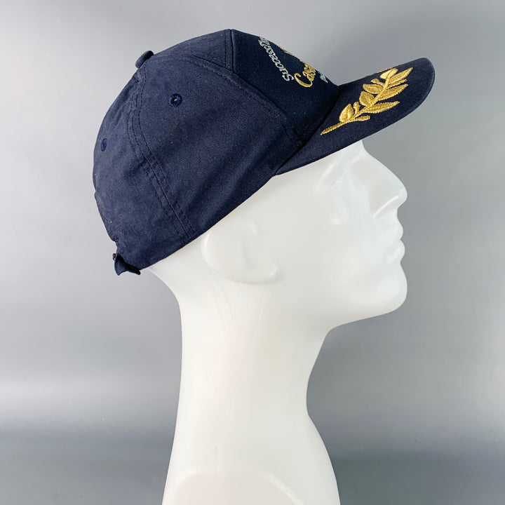 CASABLANCA Size S Navy Gold Silver Embroidered Cotton Baseball Cap Hat